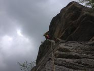 l'uscita dall'ultimo tiro sulla rocca del Palai