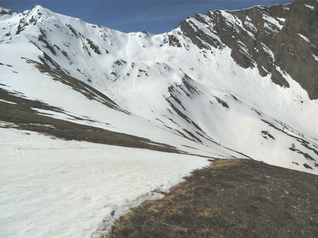 I pendii di salita dalla vetta