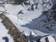 la mia traccia sullo scivolo vista dalla cresta