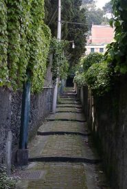 Strada di mattoncini rossi