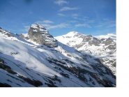 Il mont Seti' e l'albaron di savoia .dalle prime propaggini adducenti il Ghiacciaio del Mulinet