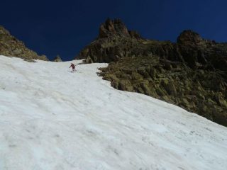 Michele in azione verso il vallon des Erps