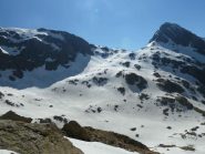 Di fronte il pendio da risalire per raggiungere la Ghiliè