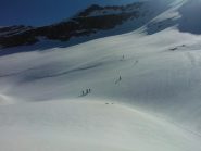 Dal Col de Pariotes vista sull'itinerario di salita