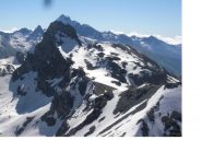 Il Roc de la Niera sullo stesso asse col Monviso dalla Farneireta