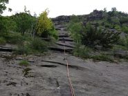 il secondo tiro. La via è un vero scivolo!