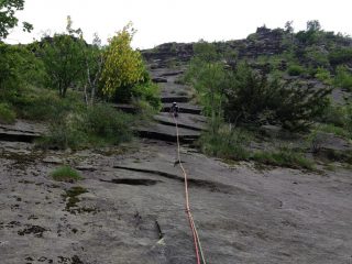 il secondo tiro. La via è un vero scivolo!