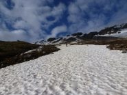 Sul percorso normale manca neve in alto