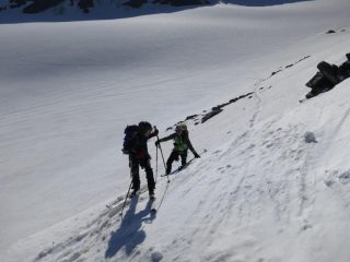 Sul ghiacciaio in alto