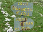 il bivio per il Colle di Reisassetto