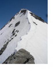 La facile e nevosa cresta sud.ovest dalla Bocchetta Avril..