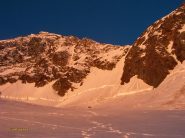 Prime luci all'inizio del canale del Dirrujoch