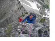 In arrampicata sullo spigolo nord.ovest alla Cima di Valcuca