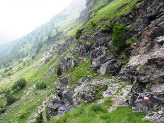 la cengia attrezzata con le catene