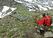 Il ripido pendio che scende sul colle Salza