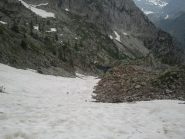 qui abbiamo scelto il nevaio per tornare al lago...
