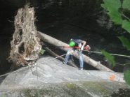 ugo si appresta a tagliare il primo tronco