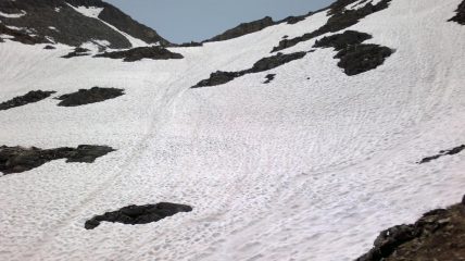 l'innevatissimo pendio finale