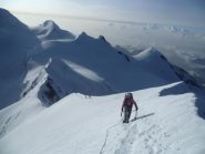 Quasi in vetta al Lyskamm est