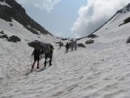 Inizio della discesa alla capanna Ivrea