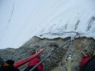 Breve tratto superato senza attaccarmi, su pendio ripido con un bel crepaccio all base 