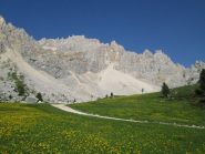 nel lungo traverso per tornare al Passo Pampeago