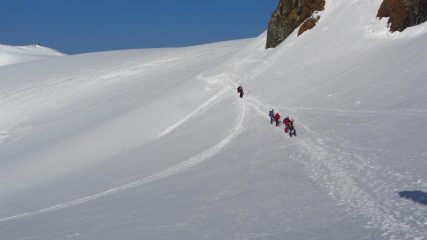 in discesa dal Colle del Breithorn (14-7-2013)