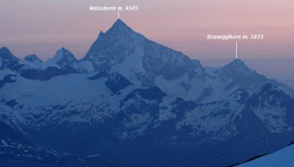 prime luci dell'alba sul Weisshorn (14-7-2013)