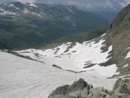la conca innevata sotto la bocchetta Podavit