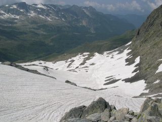 la conca innevata sotto la bocchetta Podavit