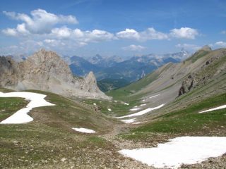 Il vallone di salita dal colle