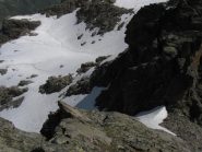 la forcella dalla cresta dell'Ubac