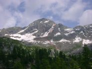 Punta Carestia e percorso di salita nella luce pomeridiana