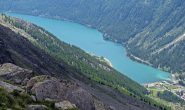 Splendida vista sul lago di Ceresole dal ripiano sotto il Lillet