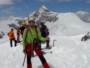 cima affollata, con vista lyskamm