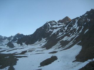 Wildspitze fotografata al mattino poco sopra il rifugio