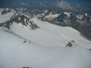 percorso sul ghiacciaio