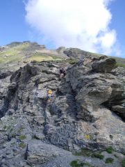 primo tratto protetto  sotto la vetta del Corno Bussola...