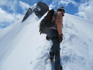 ultima breve risalita prima del traverso sotto il Nadelhorn