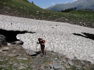 passaggio sul ponte di neve