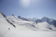 la cresta completa dal Breithorn orientale con il gemello e sulla terminale la Roccia nera 