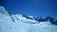 Roccia nera, Gemello e Breithorn Orientale dal colle del Breithorn