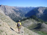 in basso, sulla sinistra, il sentiero verso il Colle della Scala