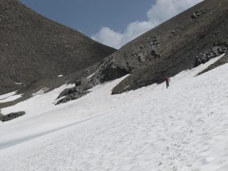 Attraversando il Ghiacciaio di S. Martino verso il colle del Truc Blanc