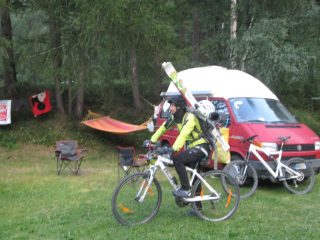 partenza in bici dal campeggio