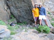 la squadra all'attacco della via....