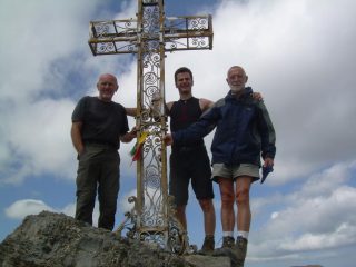 In punta con i miei compagni di salita.