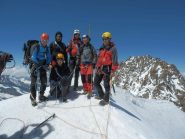 le due cordate in vetta alla Zumstein 