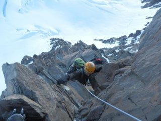fabio a metà della cresta Rey 