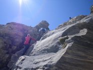 in discesa nell'unico salto protetto con corda nuova....